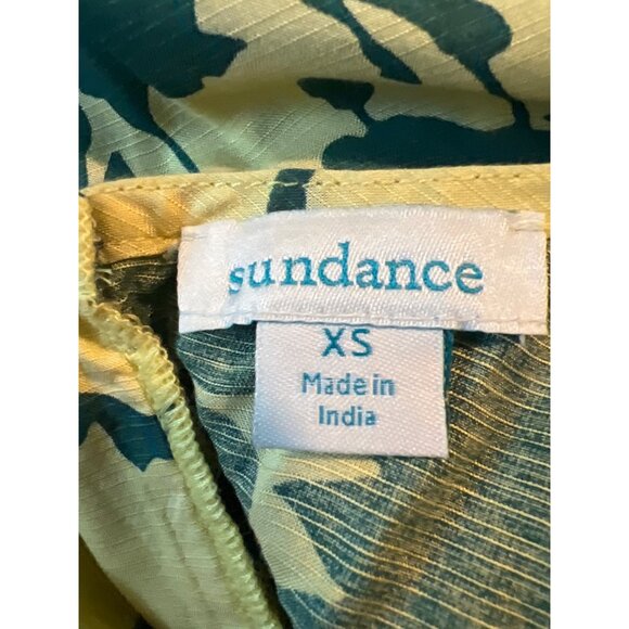 Sundance Soliloqies Tank Dress Sz XS Yellow Green Asymmetrical Hem Faux Wrap - Picture 4 of 8